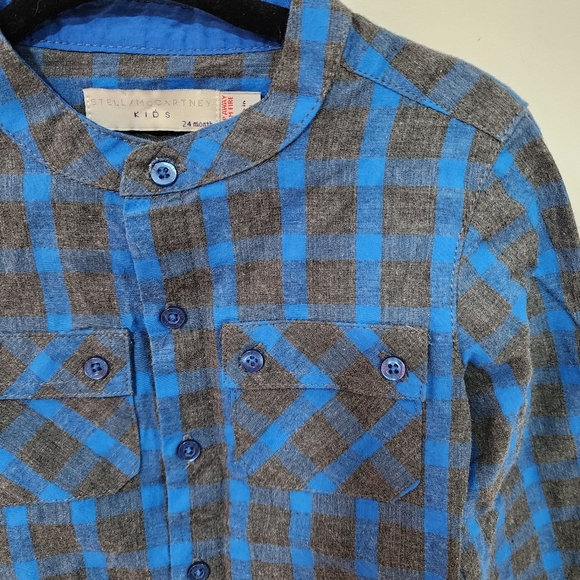 Stella McCartney Blue and Gray Kids Button Down Shirt - Picture 4 of 4